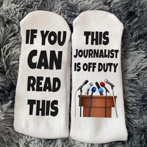 Journalist Is Off Duty Socks – Funny Writers Reporters Media Professionals Gift for Men and Women3