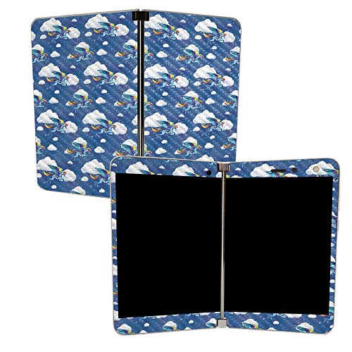 Image of MIGHTY SKINS MightySkins Carbon Fiber Skin for Microsoft Surface Duo - Rainbow Pegasus | Protective, Durable Textured Carbon Fiber Finish | Easy to Apply | Made in The USA