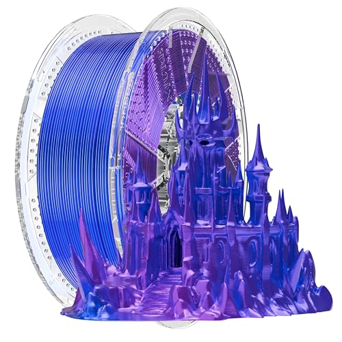Image of Conjure Silk Dual Color PLA Filament 1.75mm, Transparent Detachable Reusable Spool Compatible with Bambu Lab AMS Refill, Shiny Blue Purple Gradient 3D Printer Filament 1KG -Smooth Printing, No Clog