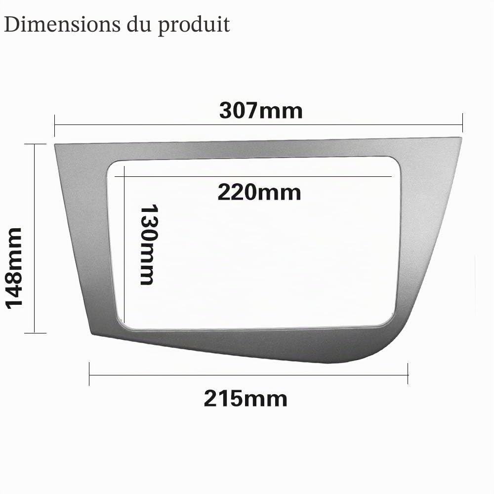 KAOLALI Cadre Autoradio Double DIN Compatible avec Seat Leon 2005-2012 Kit de Montage de Tableau de Bord pour Facia Stéréo