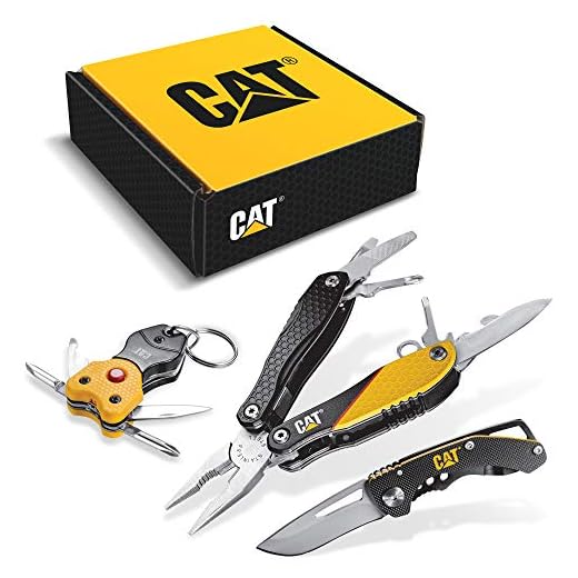 Kit de canivete suíço 12 funções em 1 Cat 240192, amarelo, pacote com 3