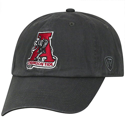 Top of the World Alabama Crimson Tide Men's Vintage Hat Adjustable Charcoal Vault Icon, Adjustable