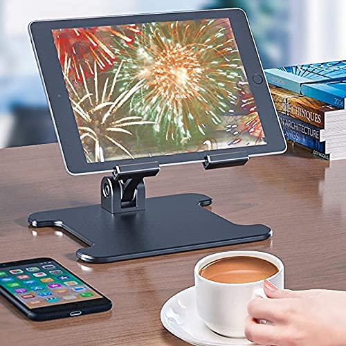 ADVANLUXE Adjustable Foldable Aluminum Alloy Tablet Stand Cell Phone Holder | Multi-Angles Adjustable | Compatible with iPad Pro Air Mini | Kindle E-reader and More