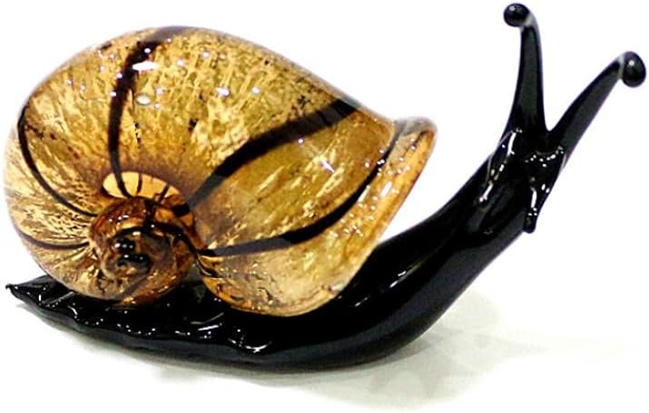 Crystal Snail Sculpture Hand Blown Glass Animal Statue Desktop Paperweight Home Office Decoration Birthday Gift