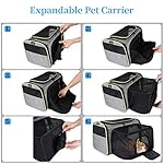 Transportbox Katze Transportbox Hund Faltbare Hundetragetasche, Faltbare Katzentragetasche mit Schultergurt, Transporttasche von Haustiere Hund & Katze im Auto oder in der Flugzeug, Grau – Bild 5