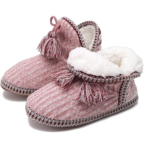 COFACE Lammfell Hausschuhe Damen Hüttenschuhe Winter Warme Plüsch...