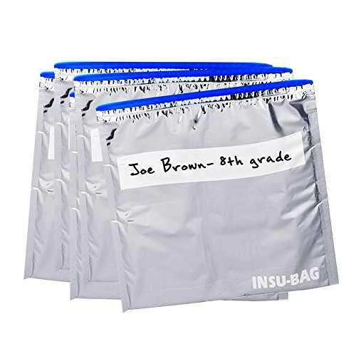 Foil Thermal Sandwich Bags - 5 Pack - Reusable Insulated Bag - Keeps Snacks and Lunch Cool and Fresh - Easy Closure - Waterproof | Silver Color