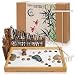 Japanese Zen Garden for Desk - 11x7.5 Inches Large - Bamboo Tray, White Sand, River Rocks, Pebbles, Rake Tools Set - Office Table Accessories, Mini Zen Sand Garden Kit - Meditation Gifts