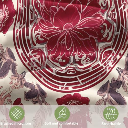 Housse de Couette Fleurs Classiques pour Déco Chambre Réversible