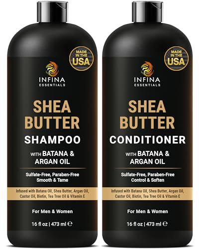 INFINA ESSENTIALS Shea Butter Shampoo & Conditioner Set | 16