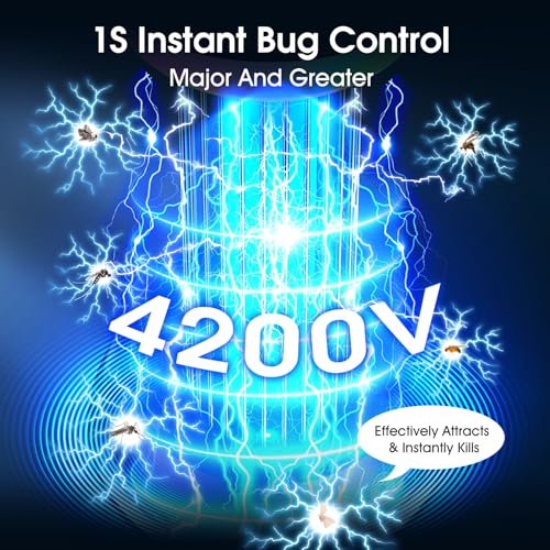 Image of Solar Bug Zapper Outdoor, 4 in 1 Outdoor Essential, 4200V Mosquito Zapper with Ambient Light, Smart Auto Mode, Solar USB Power for Camping Patio Garden Outdoor Living