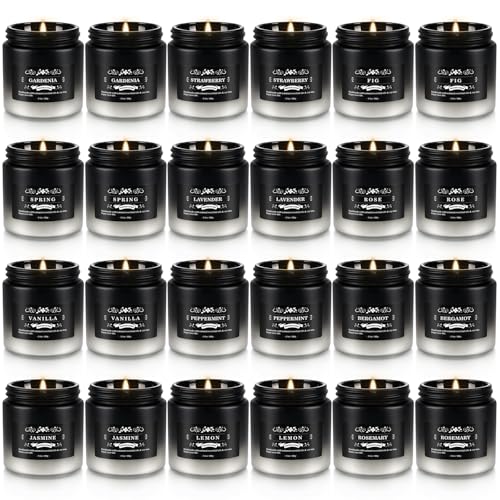YOROXRG 24 Pack Scented Candles with Added Natural Essential Oils 3.5oz Suitable for Various Festivals Parties Yoga and Home Scened