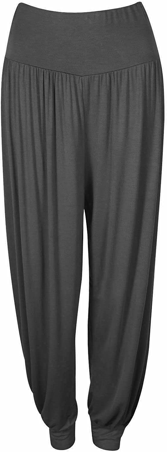 Crazy Girls Girls Charcoal Plain Crazy Womens Hareem Trouser Ladies Plain Baggy Harem Ali Baba Casual Pants, Sm (Uk 8-10)