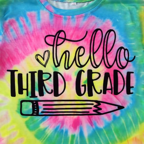 Image of MODNTOGA Kid Girl Boy First Day of School Shirt Back to School T-Shirt Hello Kindergarten 1st 2nd 3rd Grade Graphic Tee Tops