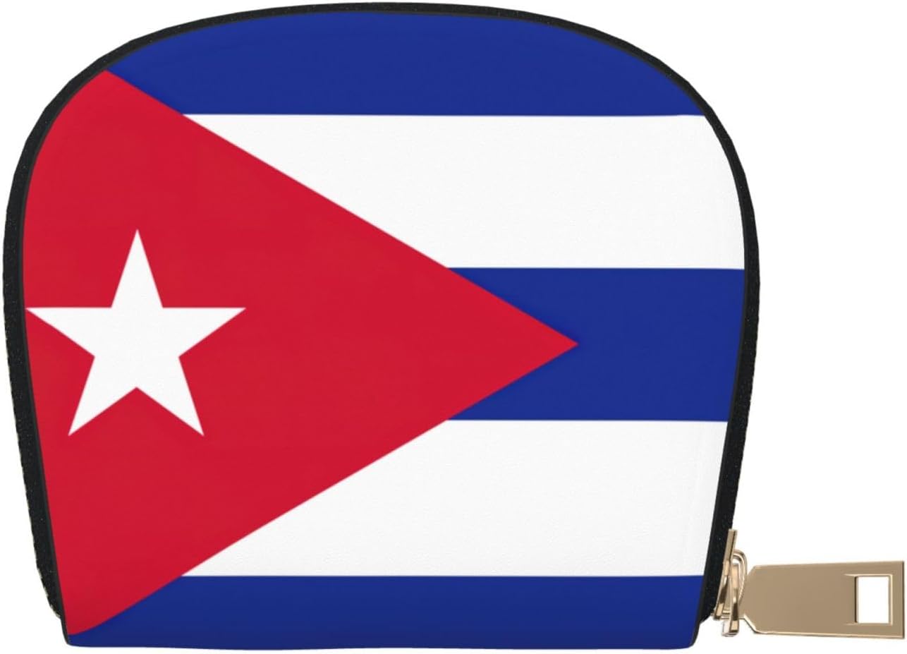 Cuban flag print Wallet Credit Cards Holder Business Card Case for Men Women Compact Size for Adults