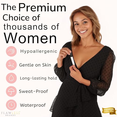 Double Sided Fashion Tape – 55 Strips Clothing & Body Tape for Dresses, Lingerie, Hem & Fabric – Strong Adhesive, Waterproof & Transparent, Gentle on Skin, All Skin Tones3