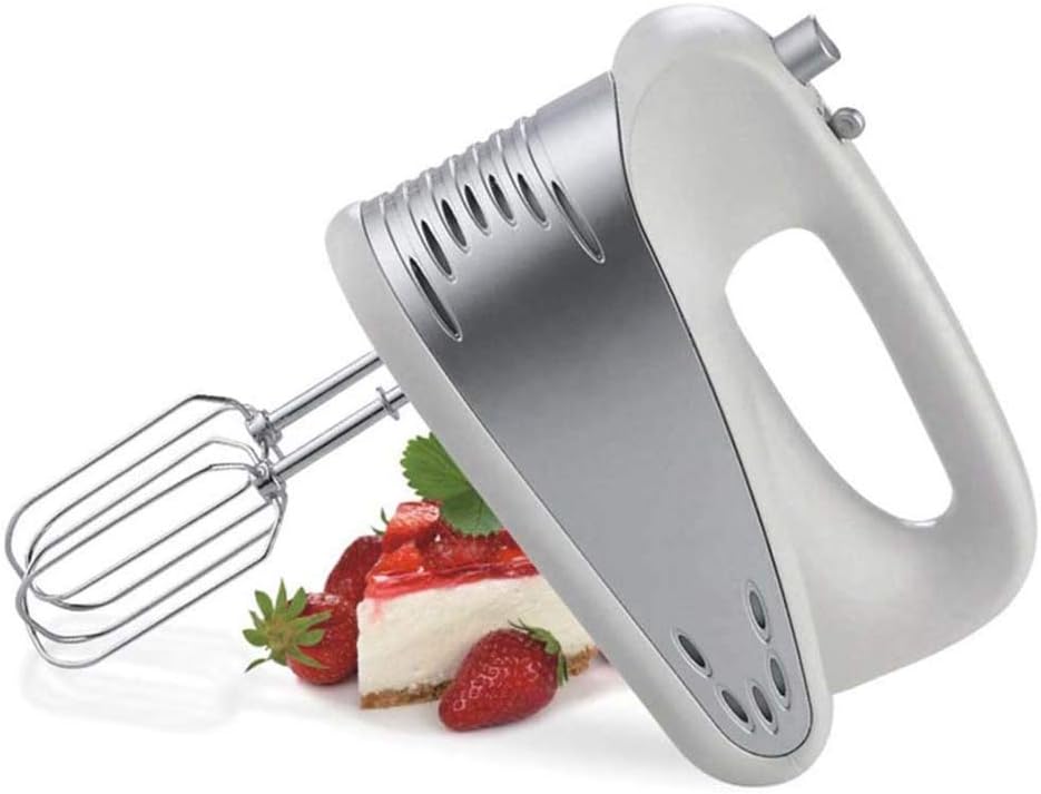 Portable Electric Egg Beater, 200 Watt Multi-Speed Manual Mixer, Easy Eject Button and 5 Accessories (Beater, Dough Hook), Especially Practical