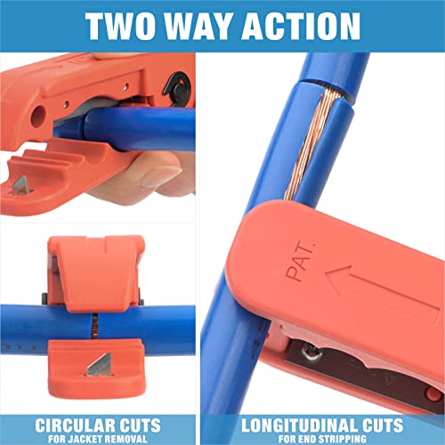 Image of iCrimp ICP-240 Cable Stripper for AWG 12 to 4 /0 Round Cables, Radial Wire Stripper with 2 Extra Blades (Pack of 2)