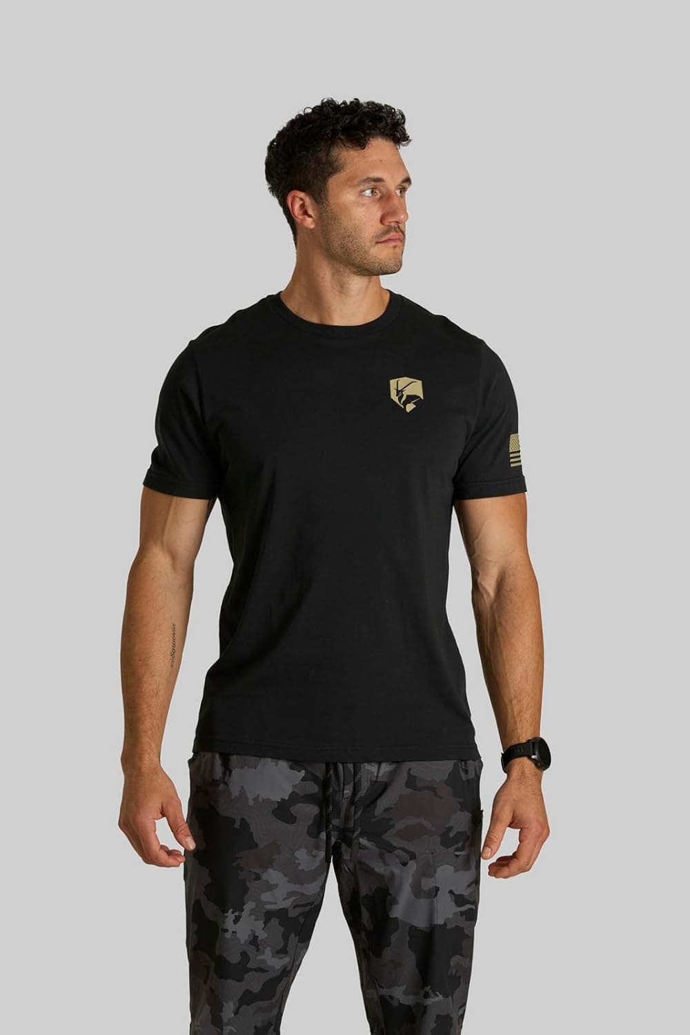 Men’s T-Shirt – Daily Tee Performance Crew with Athletic Fit, All-Day Comfort - Vertical Logo - Image 2