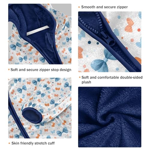 Bows Boys Fleece Coat,Children's Zip-Up Hoodie Jacket,Baby Warm Fashion Outerwear 3-10T,A1132713