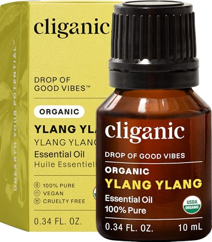 Cliganic Organic Ylang Ylang Essential Oil 100% Pure Natural for Aromatherapy | Non-GMO Verified