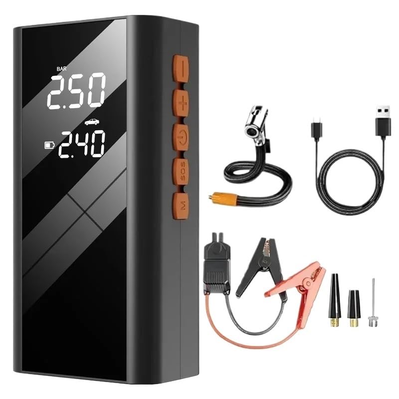 Mini-démarreur 12V pour voiture avec gonfleur 150 PSI intégré