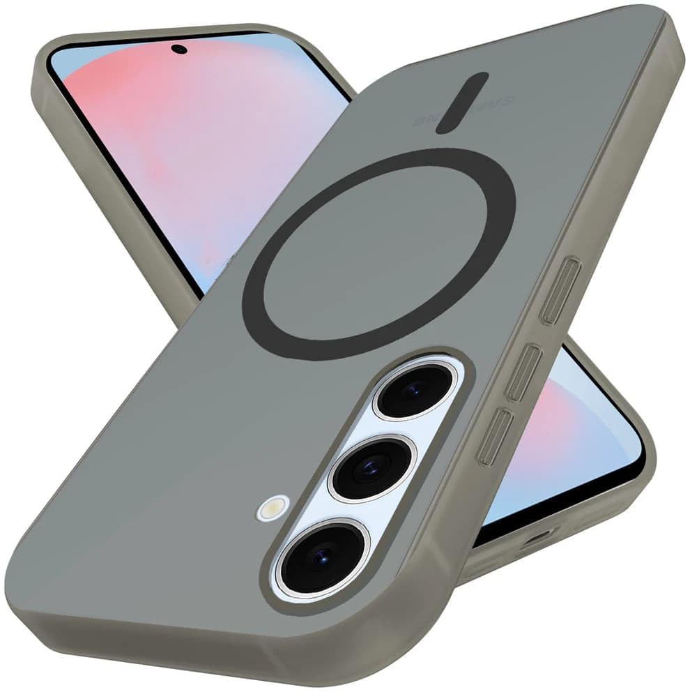 Image of DIZORO Matte Case for Samsung Galaxy S24 Compatible with MagSafe, Camera Lens Full Protection, Shockproof Translucent Frosted TPU Soft Phone Cover, Anti-Fingerprint (Black)