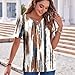 Womens Tops Summer Button V Neck Short Sleeve T Shirts Casual Floral Print Boho Clothes 2026 Spring Fashion Outfits