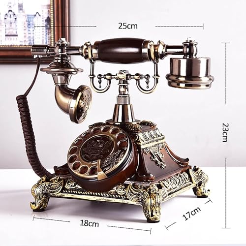 Image of Earwig Antique Vintage Phone, Rotary Dial Retro Old Fashioned Landline Telephone for Home Office Cafe Bar Decor,European Style Landline Telephone Decor Collectors