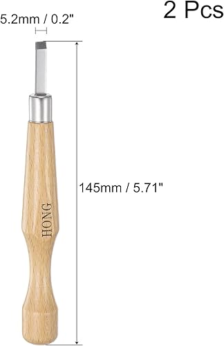 Miniatura 2 de uxcell Cuchillo de tallado de madera, cinceles, acero al carbono 50# de 0.079 pulgadas, pequeño grabado plano para escultura de manualidades,