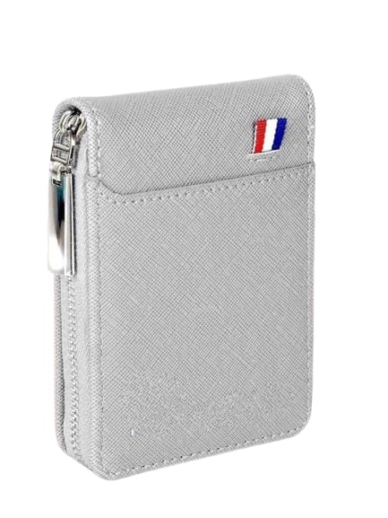 Slim Zipper Card Organizer Wallet with Accordion Design Multi Card Storage and Cash Compartment (Grey)-image-23