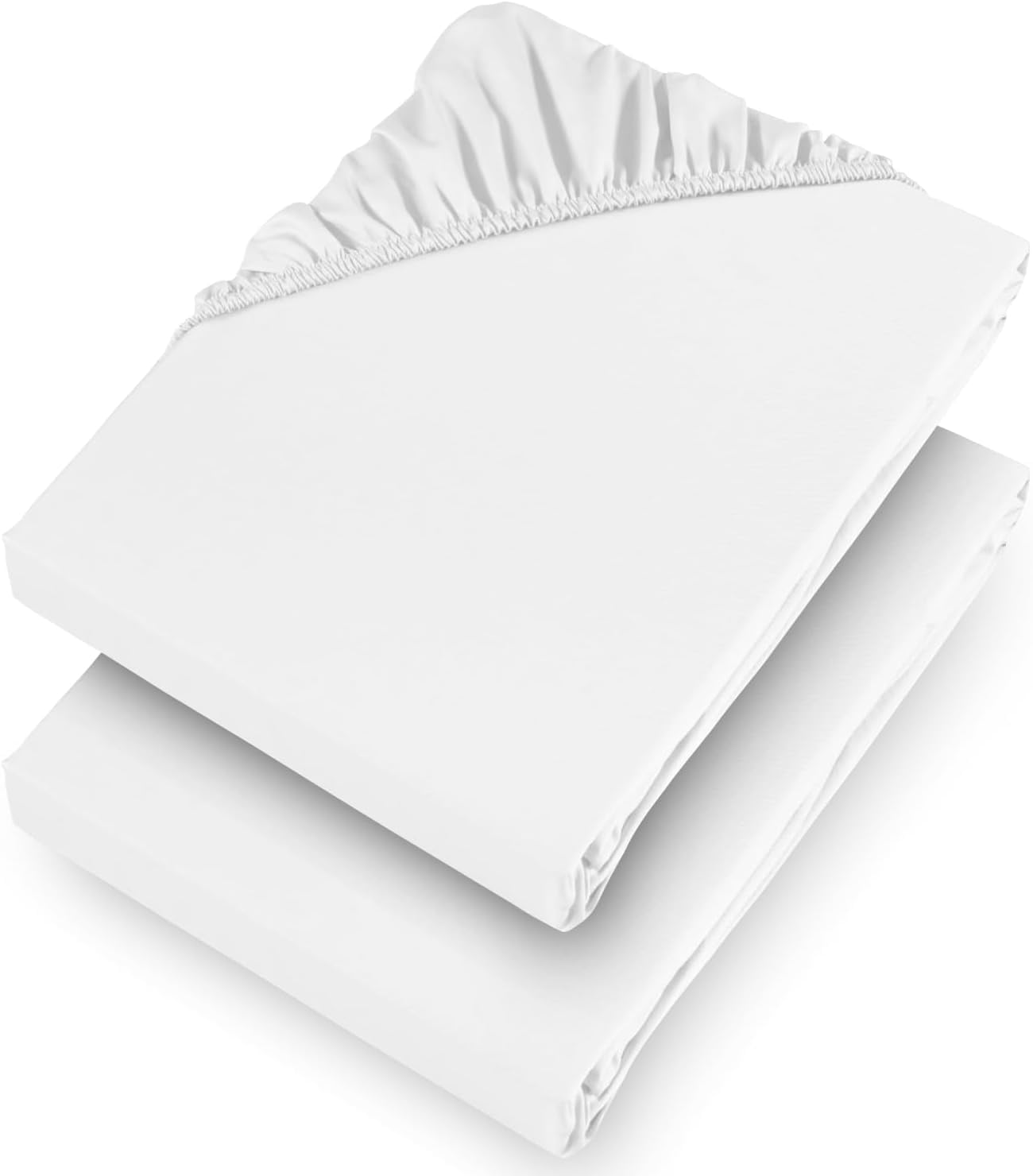 Aspire Homeware Small Double Fitted Sheet - 25cm Deep 2 Pack (White)