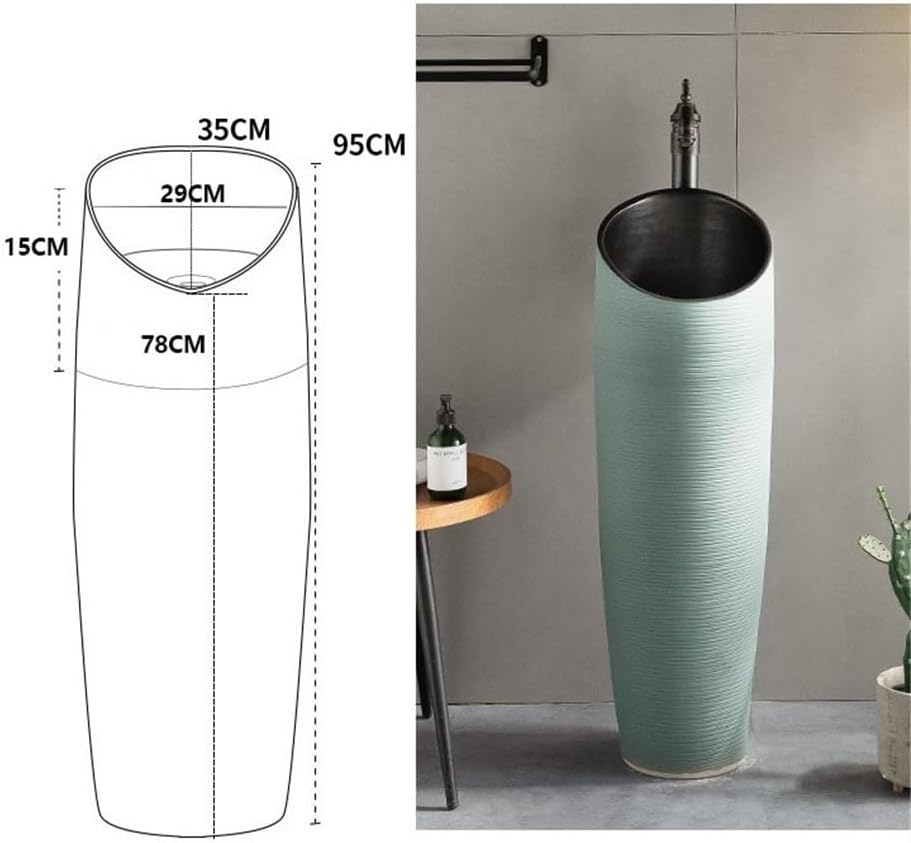 Bathroom Sink Outdoor One Piece Wash Basin Patio Bathroom Pedestal Sink With Faucet And Drain Kit Bathroom Pedestal Sink