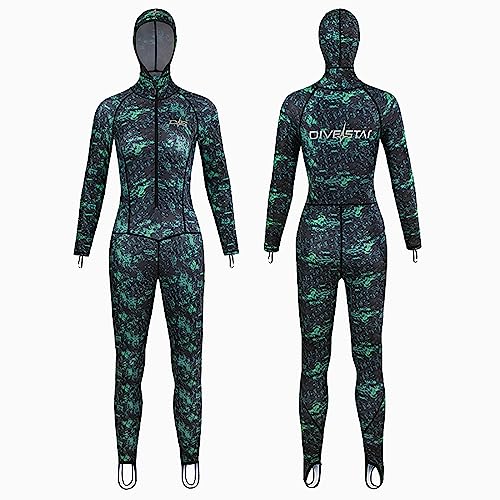 Traje De Neopreno De Cuerpo Completo Para Mujeres De 0,5 Mm, Trajes De Neopreno De Buceo Ultra Elásticos De Una Pieza Con Cremallera Delantera Con Capucha Para Snorkeling Surf Piragüismo Buceo,Women,L