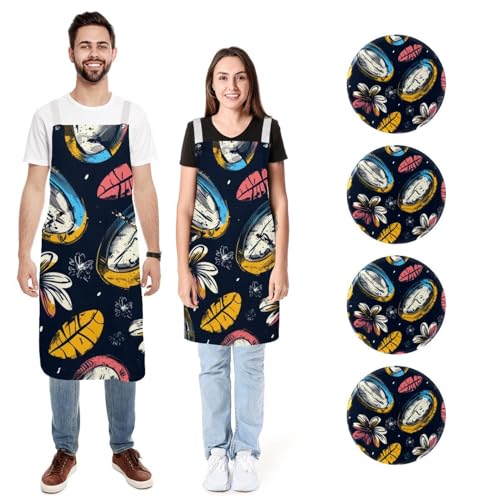 Tabliers imperméables et réglables Lot de 2 avec poches motif rugby
