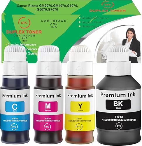 Image of Duplex DTC GI- 70 Refill Ink Compatible for Canon PIXMA G1020, G2020, G2021, G2060, G3020, G3021, G3060 Printers (GI-70 Ink Set)