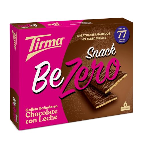 Tirma Snack BeZero | Galletas Ligeras de Chocolate con Leche | Galletas Dietéticas Bajas en Calorías para el Café | Sin Azúcares Añadidos | Aptas para Diabéticos | 105 g