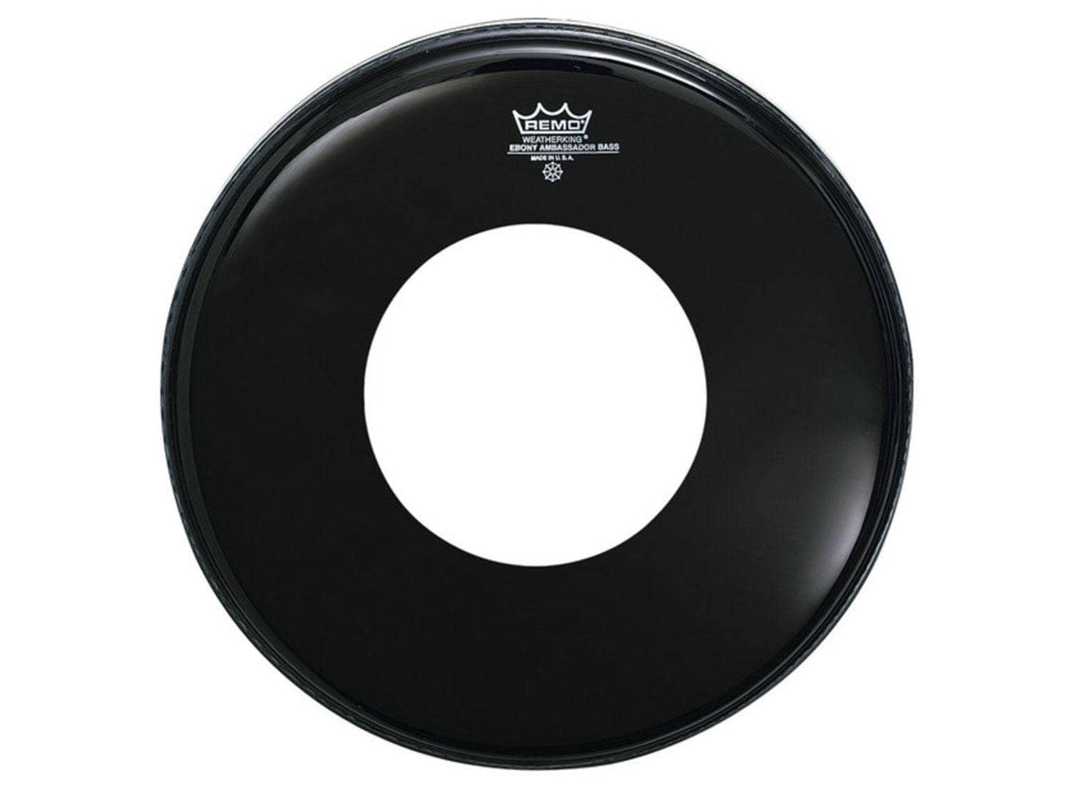 Amazon.com: Remo Ambassador Ebony Bass Drum Head with Pre