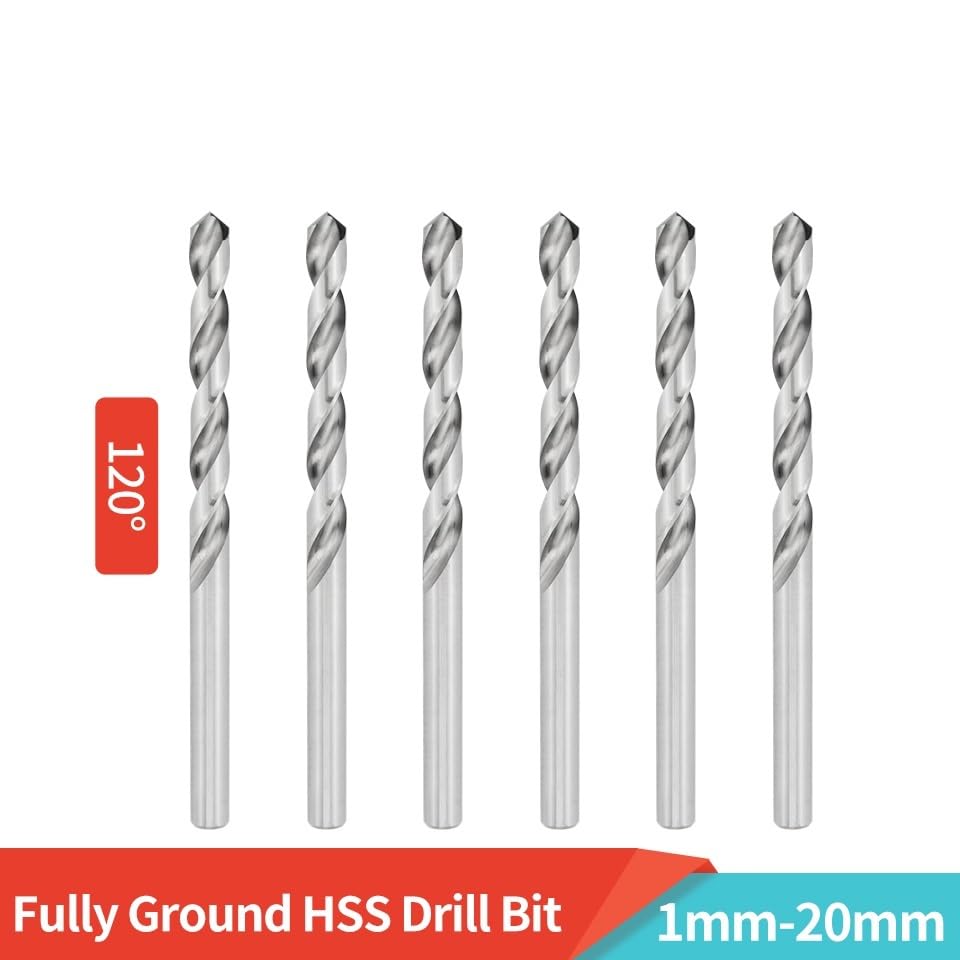 Lot de 10 forets hélicoïdaux à queue droite M2, entièrement rectifiés, en acier rapide HSS, for alliage d'aluminium, 1,0 mm 6,9(6mm)