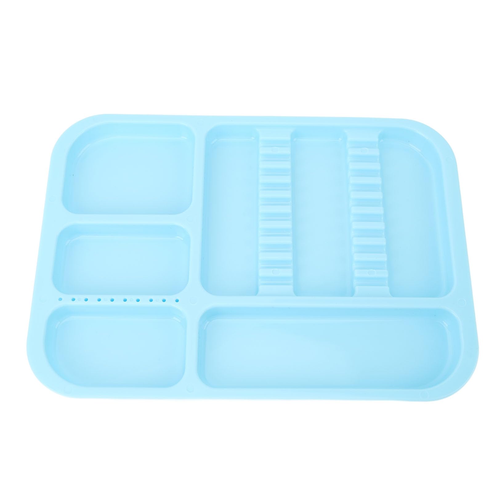 Pongnas Plateau pour Instruments Bucco-dentaires, Support en Plastique, Compartiment séparé Bleu pour les Professionnels de la santé Bucco-dentaire