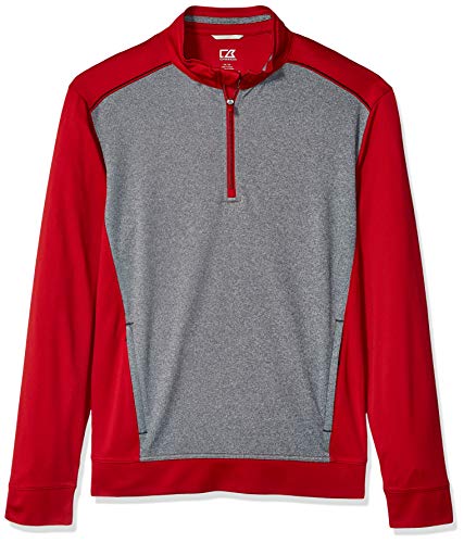 カッター&バックメンズ標準撥水50 + UPFリプレイ1 / 2 Zipプルオーバー カラー: レッド