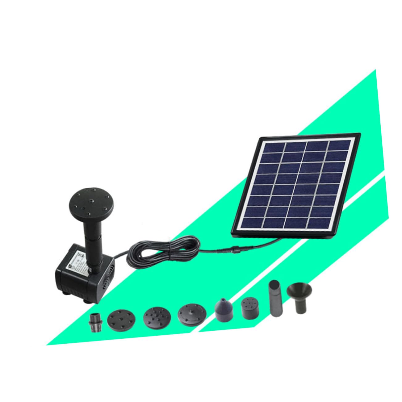 GANAZONO Fuente Solar Flotante para Jardín Bomba de Agua y Ecológica Diseño para Estanques y Baños de Pájaros Aeración Natural para Peces sin Baterías Cables Resistente para Exteriores