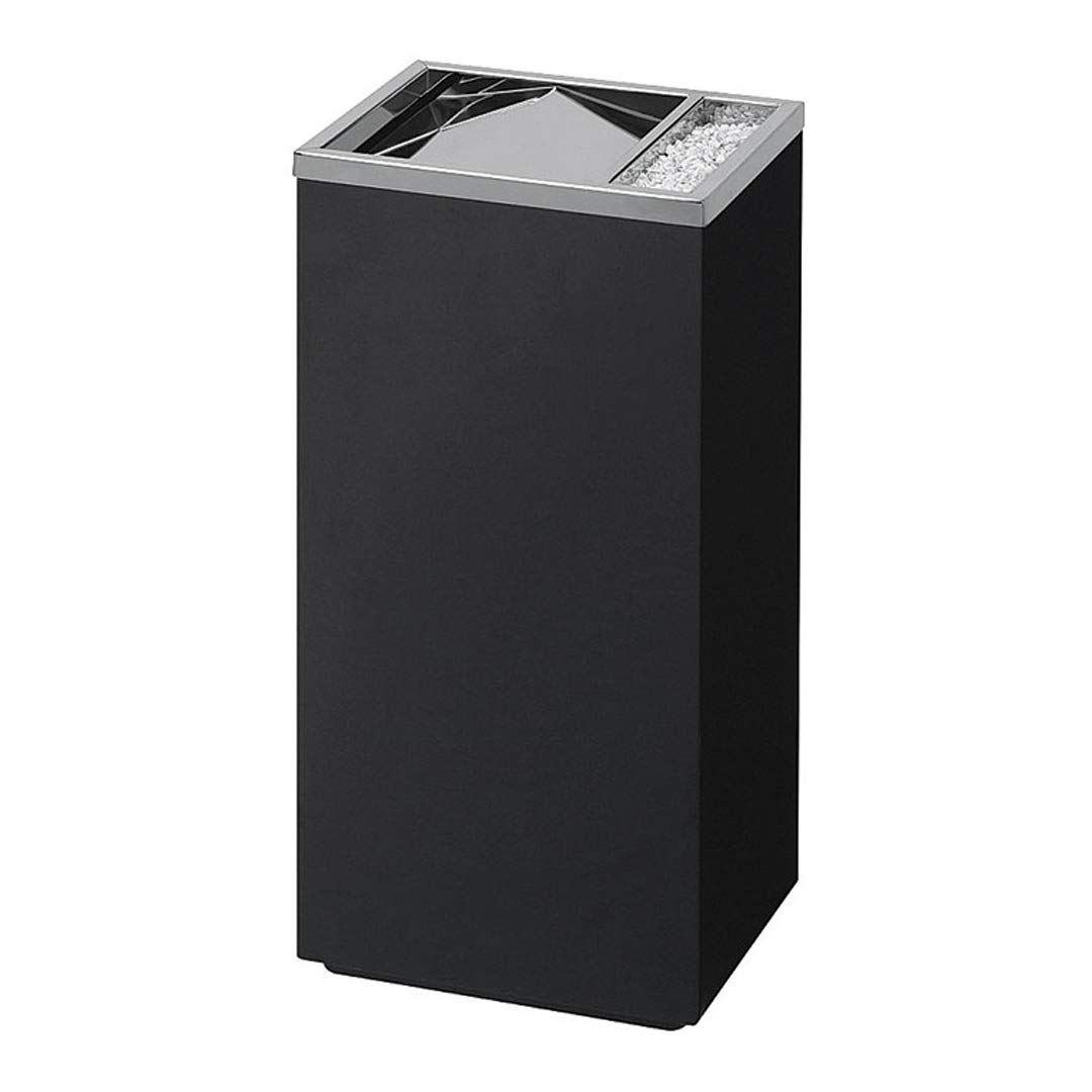 Danieli Store - Cenicero de pie CEP002/NE - Cenicero exterior con Papelera con tapa giratoria - Cenicero de chapa pintada - Centimetri 30 x 24 x 60 - Litri 17 - Negro