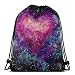 Produktbild ERTERT Pink Heart Galaxy Sporttasche Wasserfeste Kordelzugtasche Unisex Leichter Cinch-Sack Langlebiger Rucksack mit großer Kapazität für Sportreisen, Wandercamping