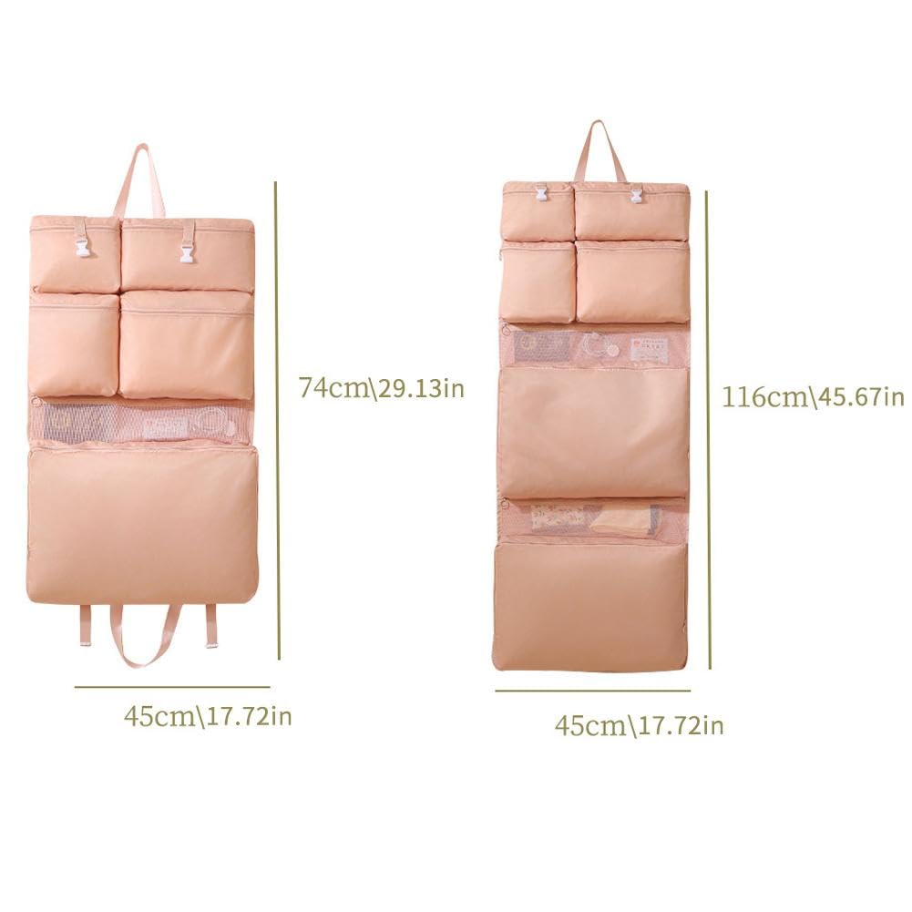 Borsa porta abiti da viaggio - Organizer pieghevole con scomparti multipli, salvaspazio for vestiti, reggiseni, biancheria intima, calzini (blu)(White,8 in One)