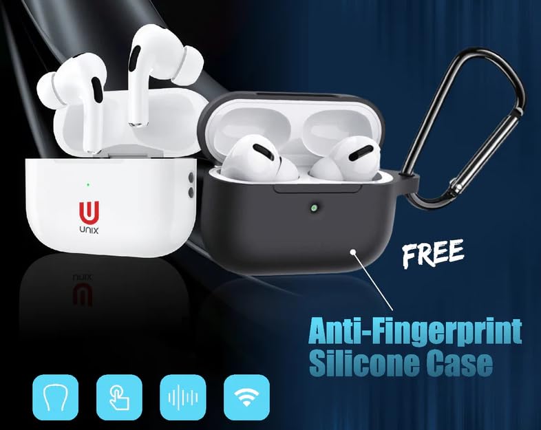 Image of UNIX OG Pro Buds Fast Charging (10 min = 1.30 hour playtime) (1 mic 2 speaker) (Pause & Play) Superior Sound Quality, Long-Lasting Battery Life,Active No-ise Cancellation Bluetooth (White, In the Ear)