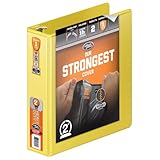 Wilson Jones Heavy Duty Round Ring View Binder with Extra Durable Hinge, 2 Inch, Customizable, Yellow (W363-44-113)
