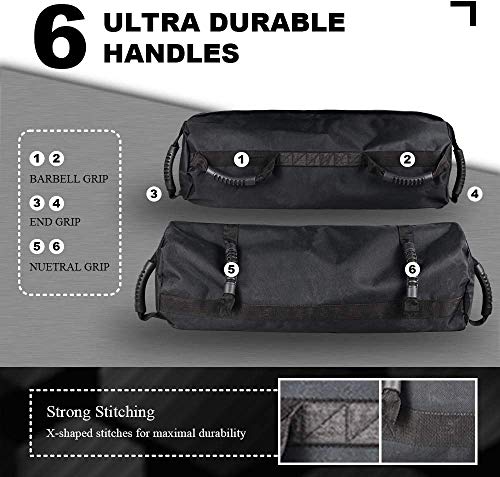 E Etermtt Sandbags For Fitness, Heavy Duty Workout Sandbags Adjustable Filler Bags, Tactical Training Weight Bags For Exercise And Military Conditioning (Sand Not Included) (Black) #TOP1