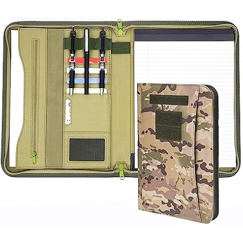 Army OCP Military Notebook Binder with Zippered Padfolio Organizer and Tactical Notebook Cover for A4 Folder, Large OCP Binder Planner for Men - Tactical Binder Organizer Military Binder (A4(Multi)) Cover