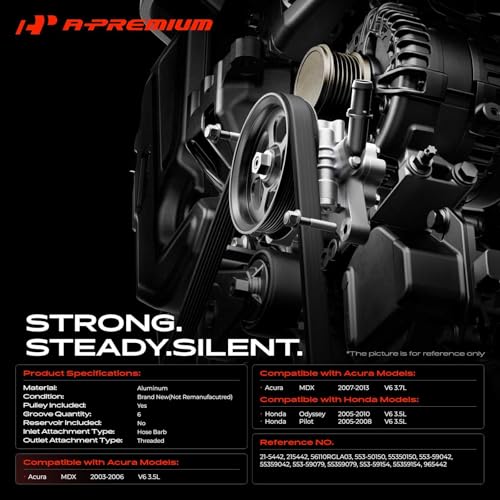 Image of A-Premium Power Steering Pump, with Pulley